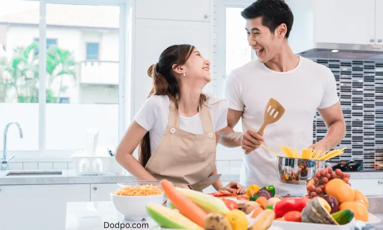cooking together as a couple